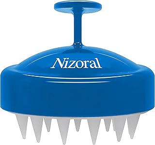 Nizoral Hair Shampoo Brush with Soft Silicone Scalp Massager Brush Head, for All Hair Types, Deep Cleanses Scalp and Removes Dead Flaky Skin and Residue