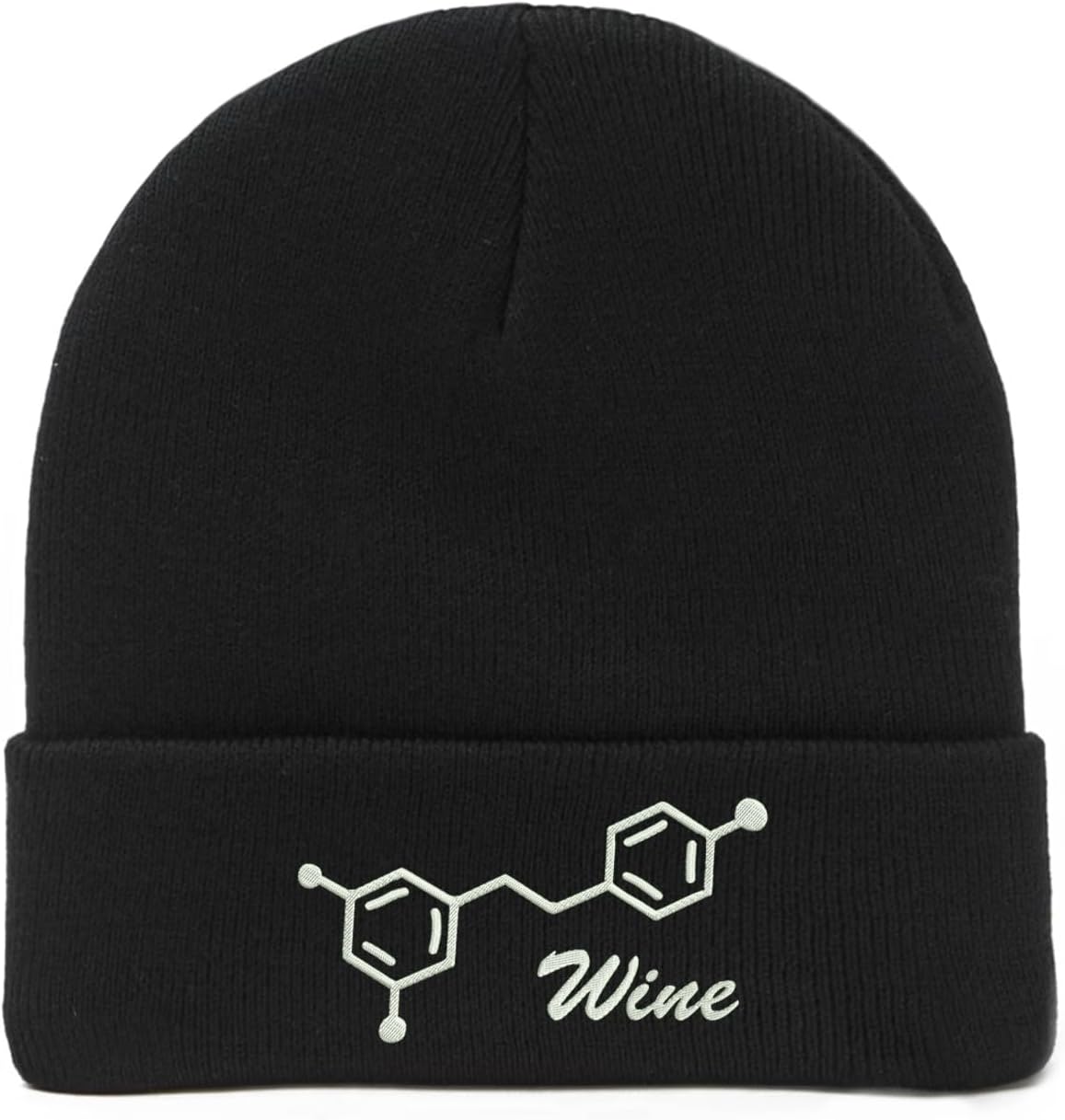 Lauthings Red Wine Resveratrol Chemical Structure Embroidered Art Unisex Winter Hat Beanie