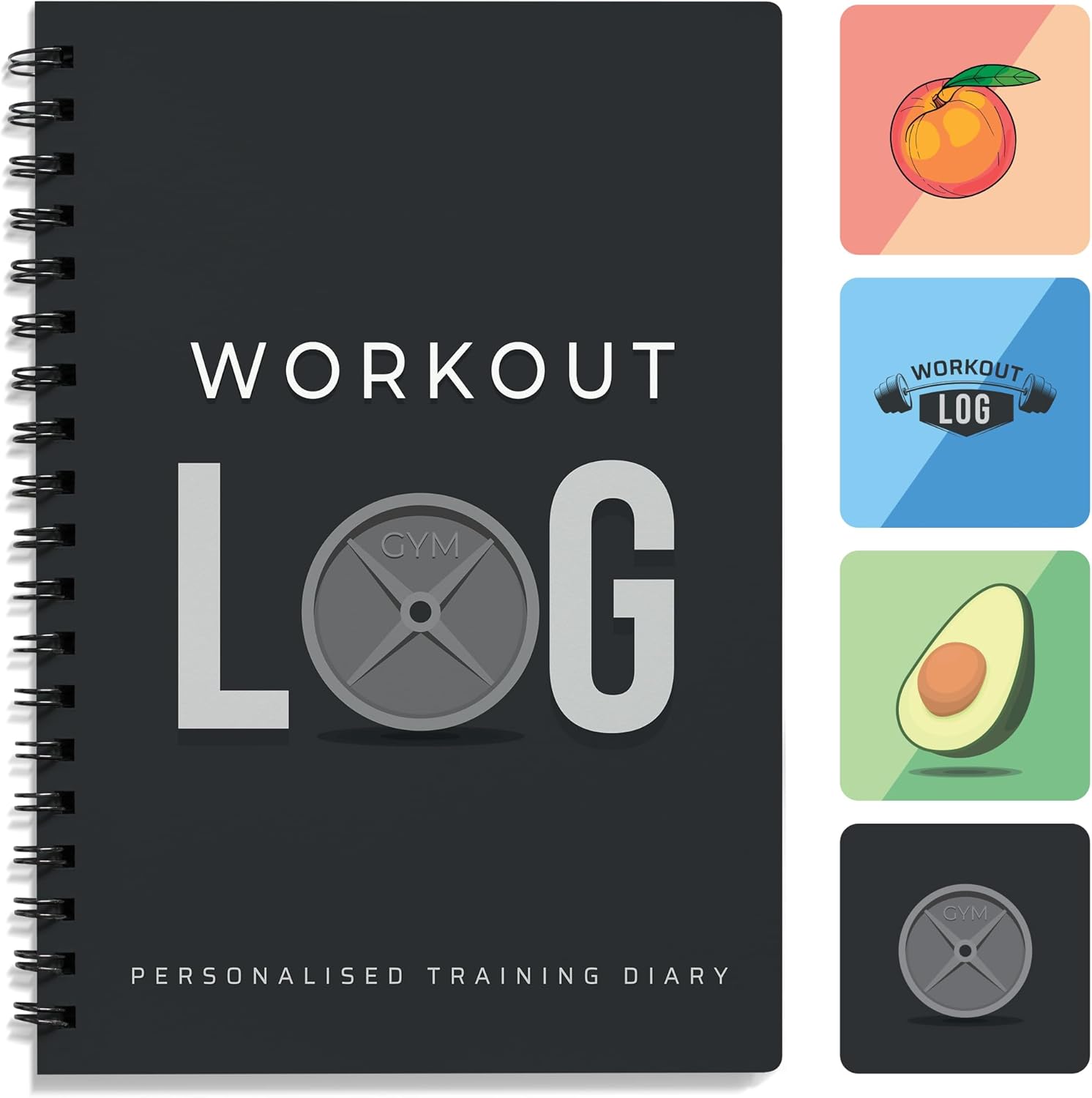 Workout Planner for Daily Fitness Tracking & Goals Setting - A5 Size, 6” x 8”, Charcoal Gray - Men & Women Personal Home & Gym Training Diary - Log Book Journal - by Workout Log Gym