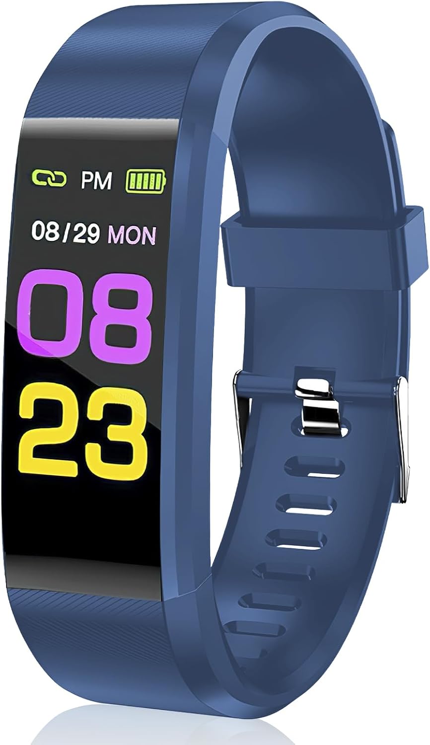 TIANXUAN Fitness Tracker Activity Tracker with Heart Rate Sleep Monitor Smart Watch with Step Calories Counter Pedometer Blood Oxygen IP67 Waterproof with 14 Sports Mode Plug Into Computer (Blue)