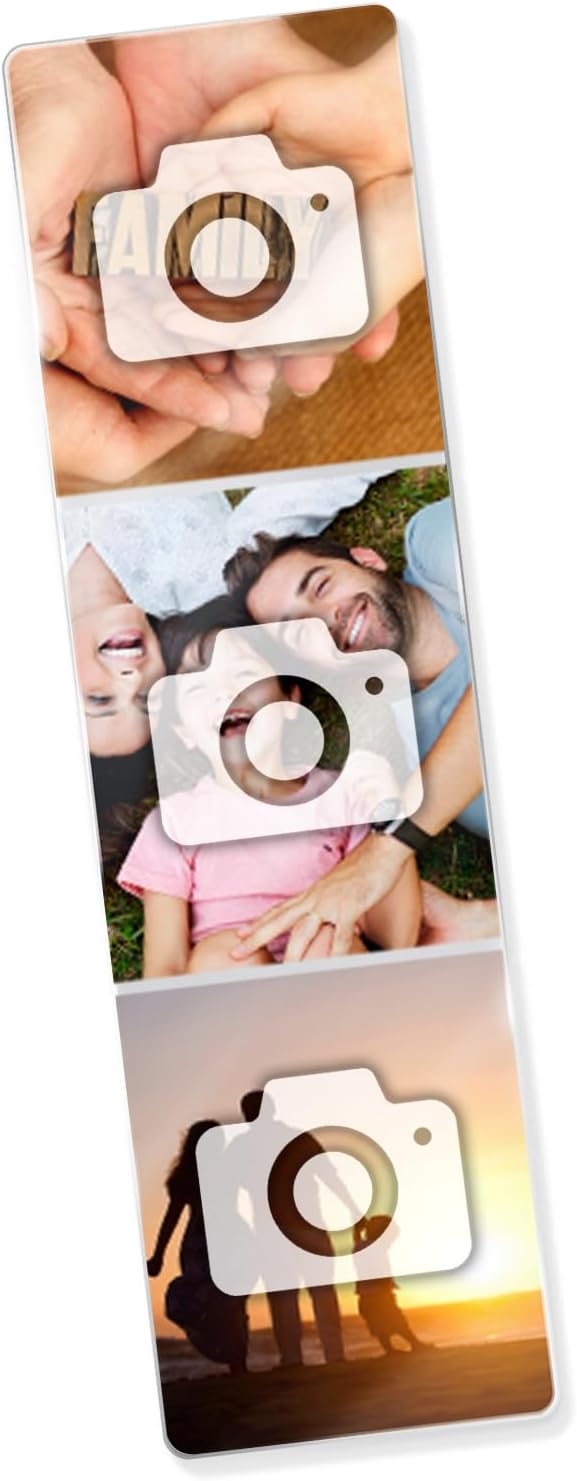 1 Personalised 3 Image Upload Acrylic Bookmark - 50mm x 180mm Gift Present Mother's Day Birthday Anniversary Christmas Valentines Primary Teaching Services