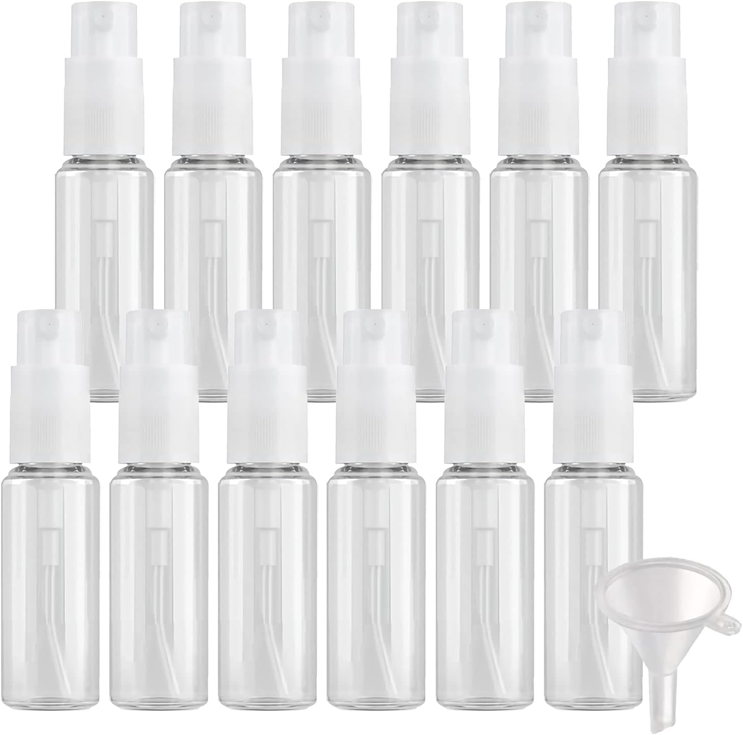 ZEOABSY 96 Pieces 12 ml mini Liquid Spray Bottle & 2Pcs Funnel, 12ml Transparent Plastic Empty Bottles Mist Spray Bottles use for Perfume Skincare Cosmetic, 2X funnels