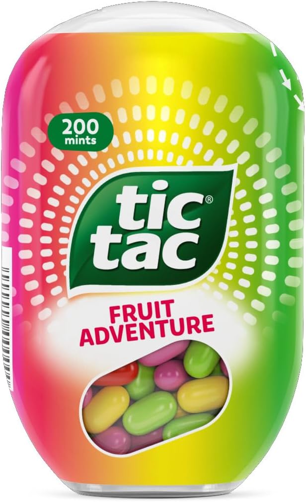 Tic Tac Fruit Adventure Bulk Sweets Pack, Party Bags, Sweets Gift Box, On the Go Refreshment, Sweet Tasting Mints, Bulk Box of 8 x 98g