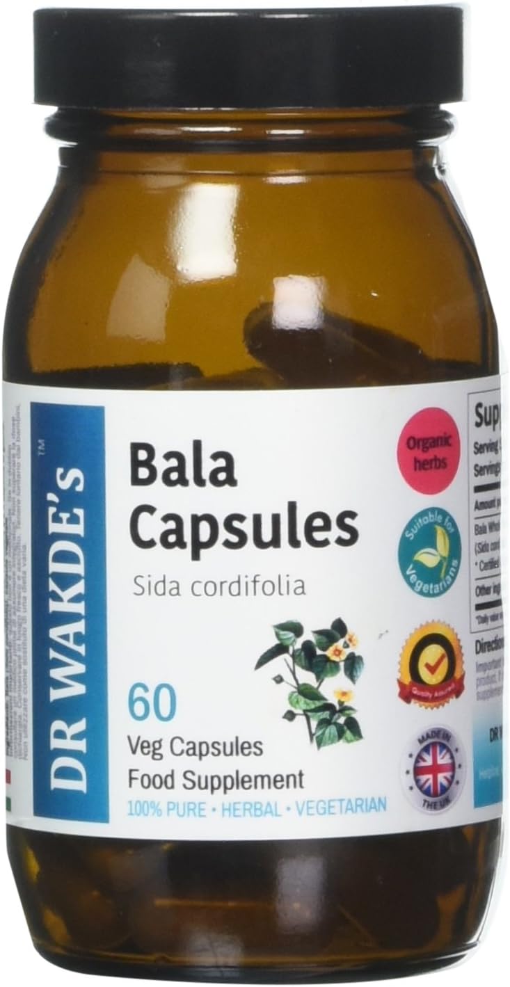 DR WAKDE'S Bala Capsules (60 Veg Caps, Ayurvedic Supplement, Vegan, Herbal, Natural, Made in The UK)