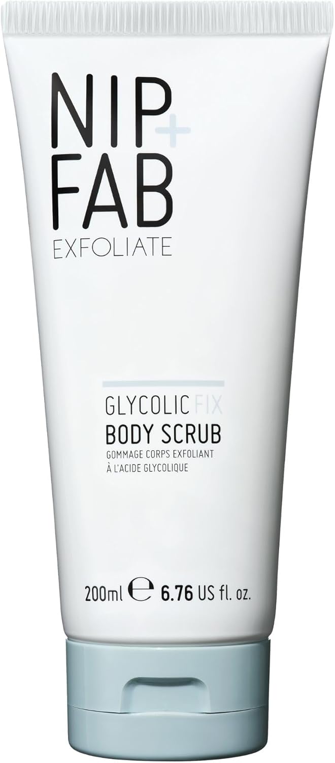 Nip + Fab Glycolic Fix Body Scrub, Made in the UK, Exfoliating Treatment with Glycolic Acid, 6.76 oz (200 ml), Smooths and Refines Skin, Ideal for Rough and Bumpy Skin, For Radiant Skin