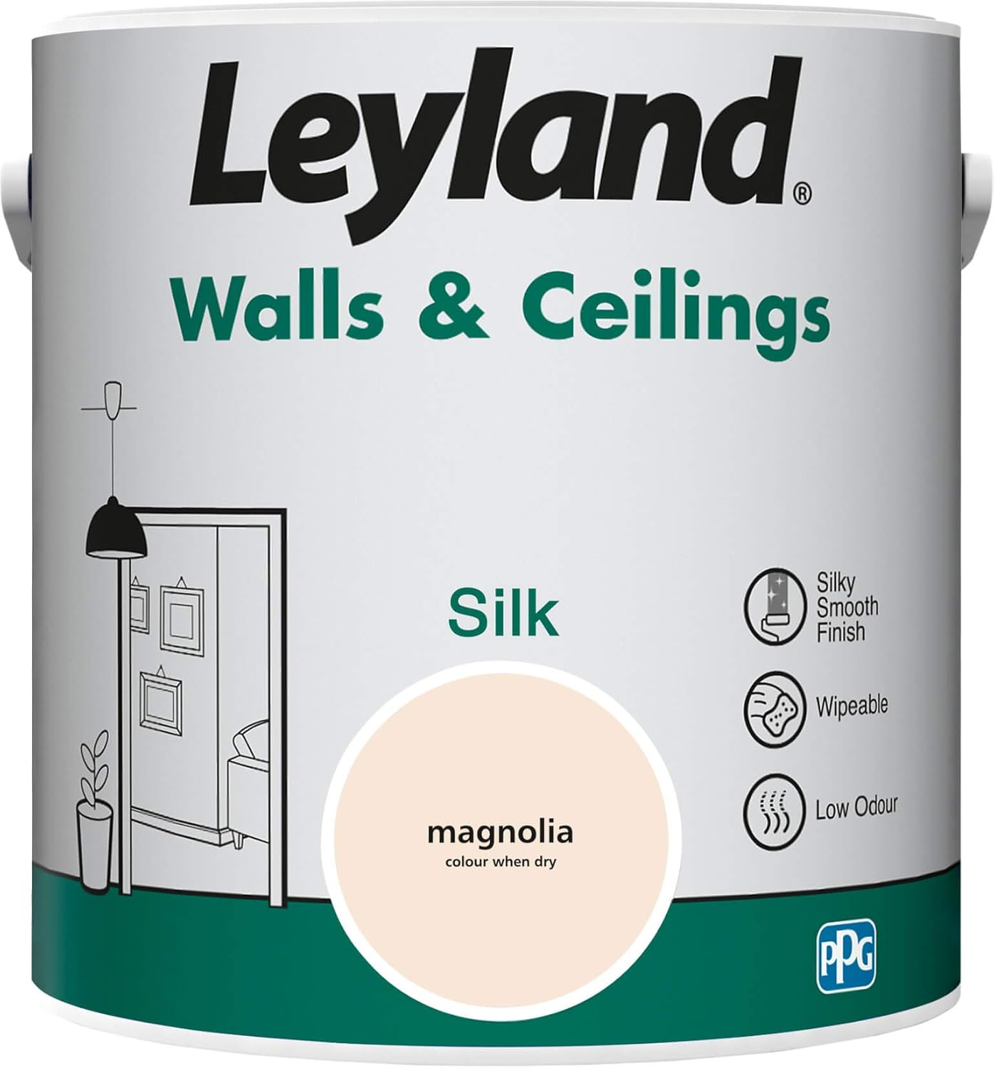 Leyland Walls & Ceilings Silk, Magnolia, 2.5 Litre
