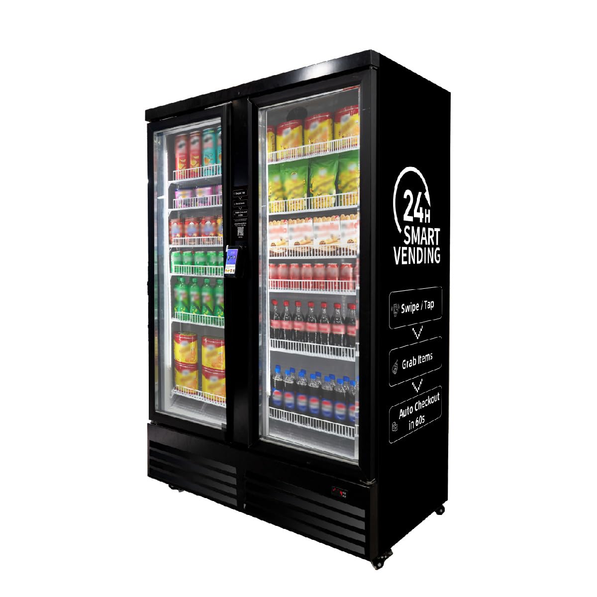 HAHA Smart Vending Ultra, AI-Powered Vending Machine with A Self-Serve System, Grab and Go Vending Machine for Specialty Operators/Unmanned Supermarkets/Factories (864 Bottle Capacity)