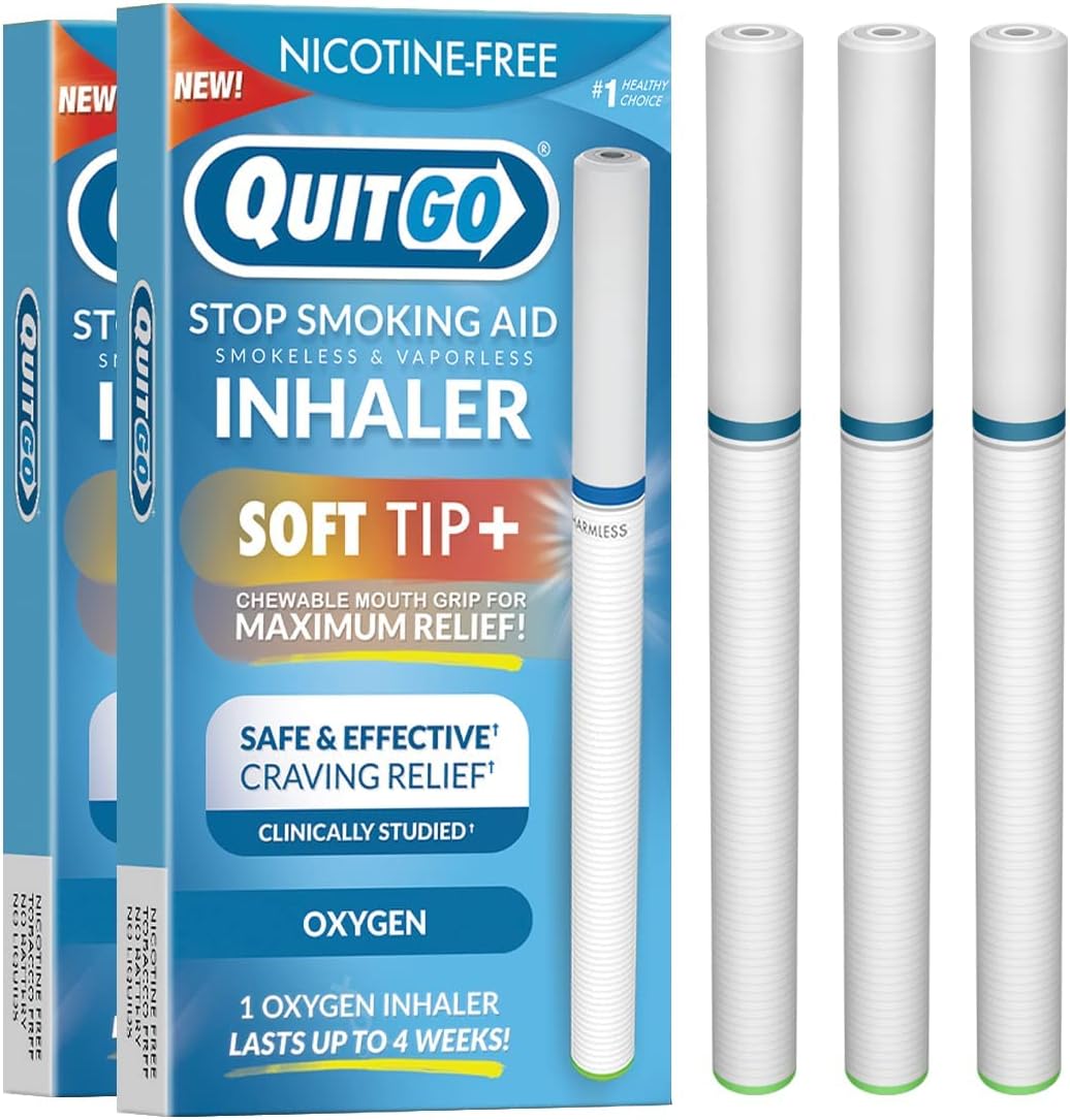 Soft-Tip Smokeless Vapor-Less Inhaler | 100% Natural, Nicotine-Free Inhaler for Oral Support Habit Replacement When You Want to Quit Smoking (3 Pack, Oxygen)