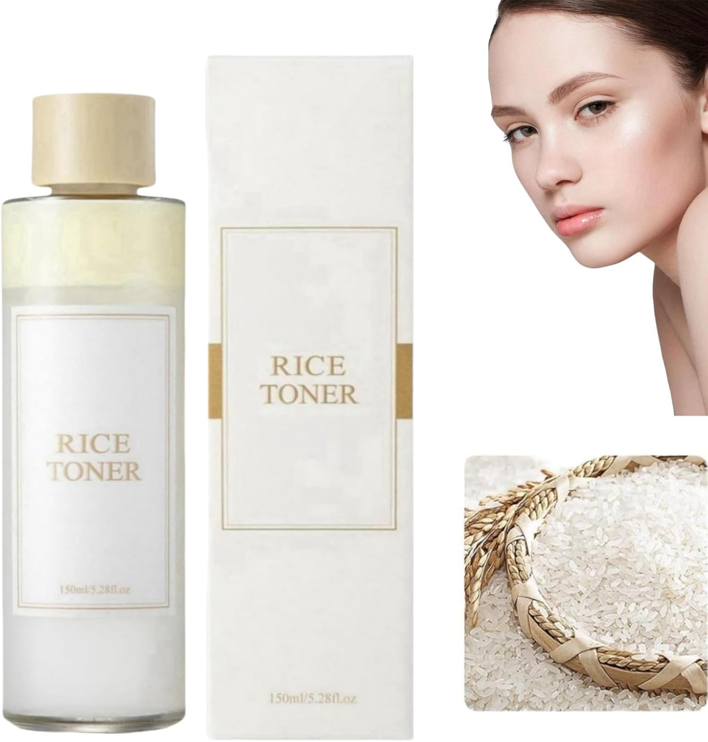 150ml Rice Toner - Korean Hydrating Face Serum for Dry Skin - Moisturizing Soothing Rice Water Skincare