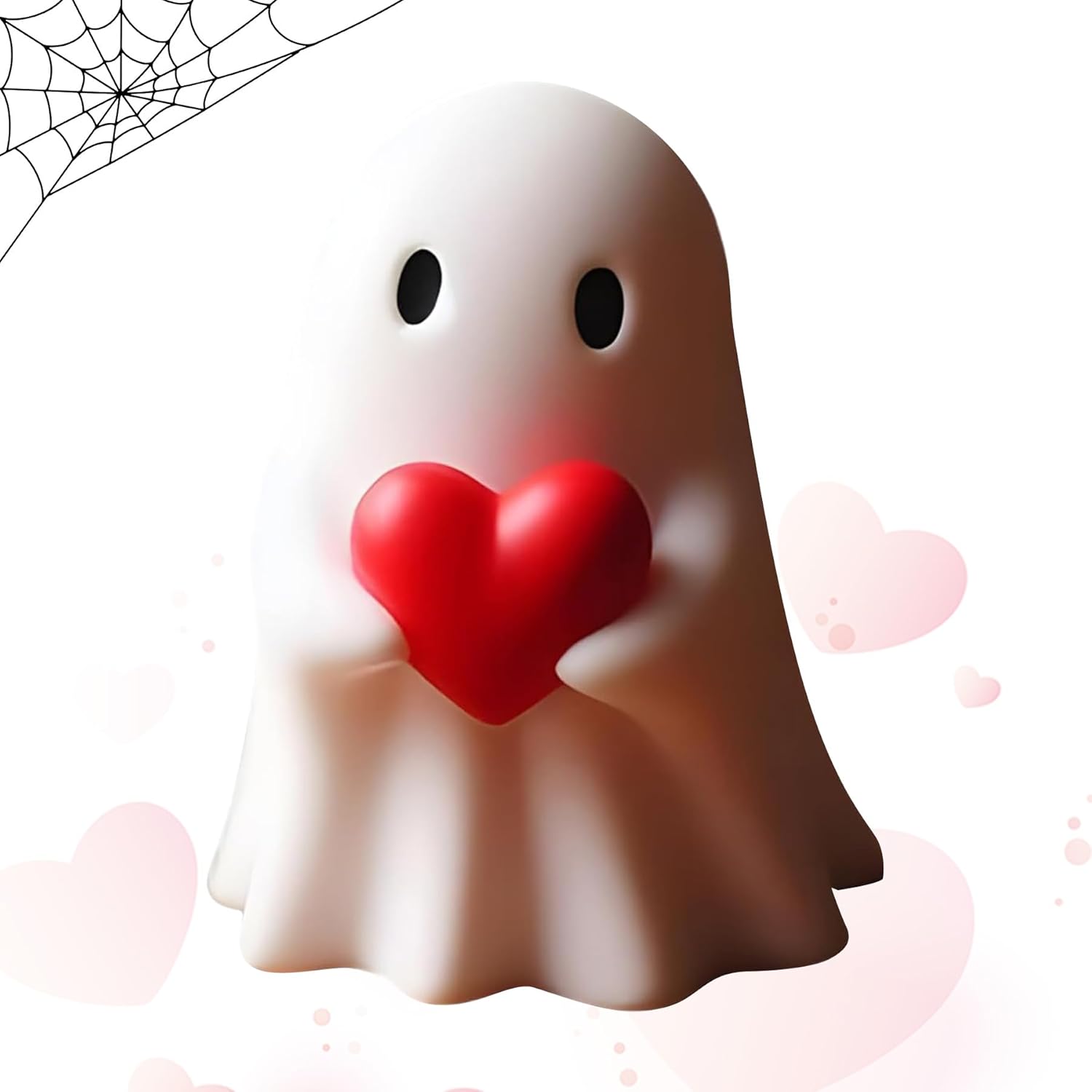 kykake Halloween Ghost Figurine - Cute Resin Ghost Statue, Indoor Outdoor Halloween Decor for Home Porch Desk Tiered Tray, Coffee Table Mantel Shelf Display, Gift Props Party Decorations(Love)