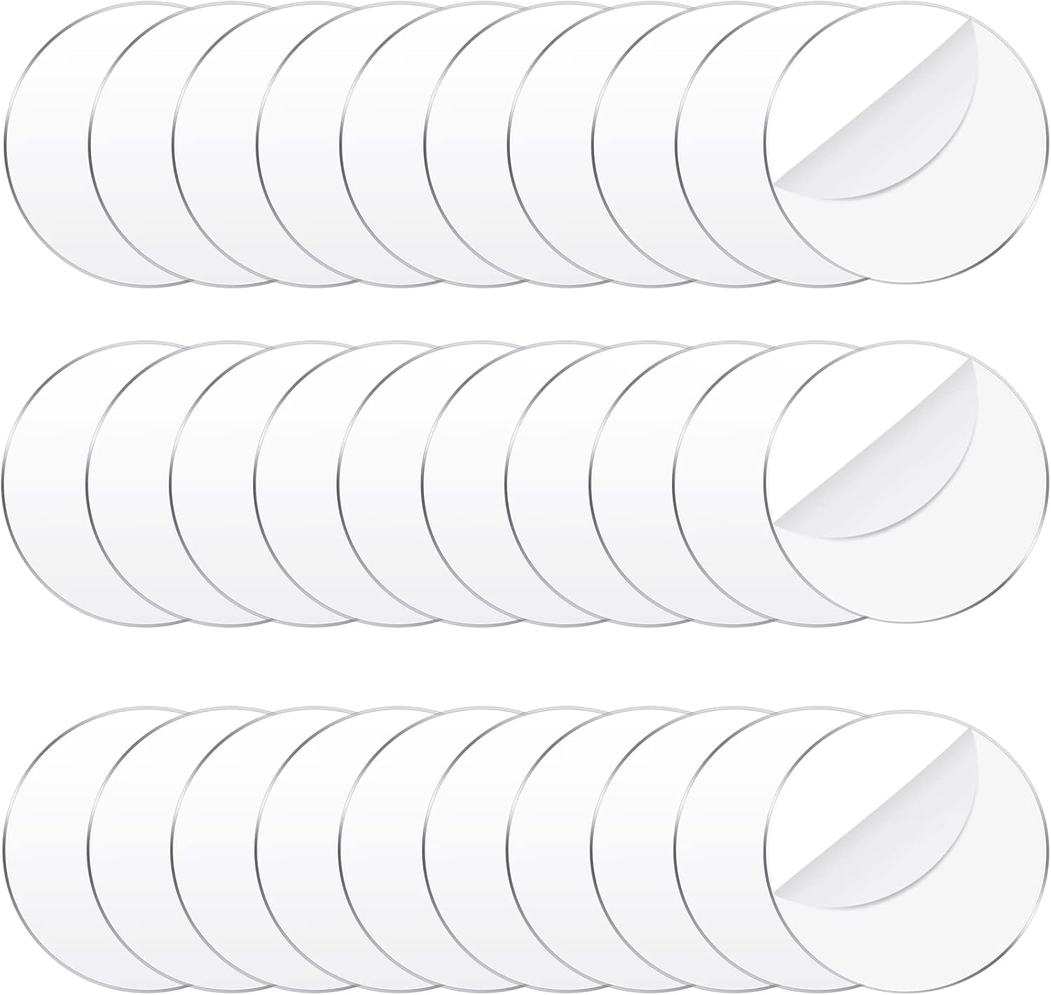 Jetec 30 Pcs 2 Inch Acrylic Circle Blanks Clear Disc Round Transparent Acrylic Coasters Ornament Blanks Miniature Bases for Crafts Christmas Ornament DIY Art Projects Suplies