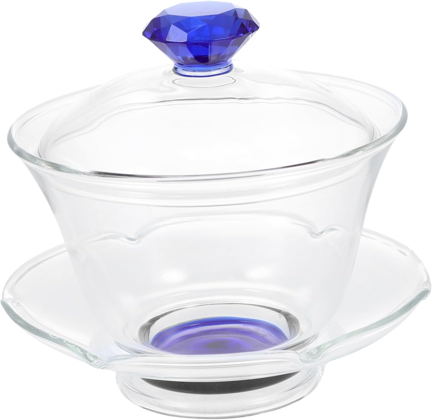 Ciieeo Fine Glass Tea Cup Set Tureen Lid Chinese Style for Office Home Giving