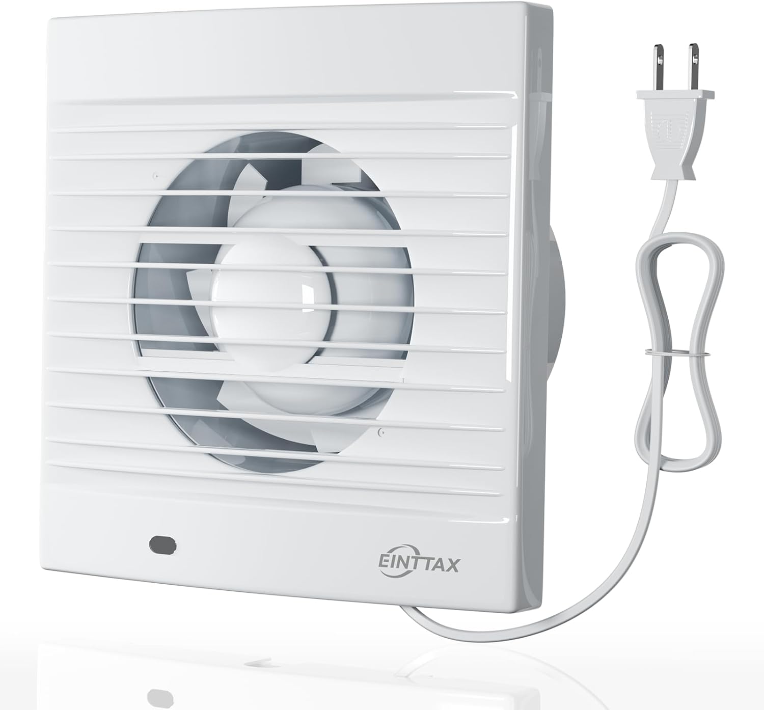 4 Inch Wall Mount Bathroom Exhaust Fan, Plug in Wall Exhaust Fan, 12W 77 CFM Bathroom Window Fan with Backdraft Damper for Kitchen, Garage, Office, 34 dB, White