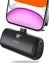 Taegila Portable Phone Charger for iPhone, 5000mAh Small Power Bank MFi Certified Built in Cable LCD Display & LED Light for All iPhone Series 14/13/12/11/XR/X/SE/8/7/6 Pro Max