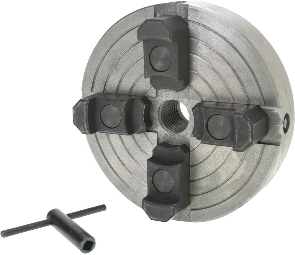Grizzly H8049 6-Inch 4-Jaw Wood Chuck, 1-Inch by 8 TPI