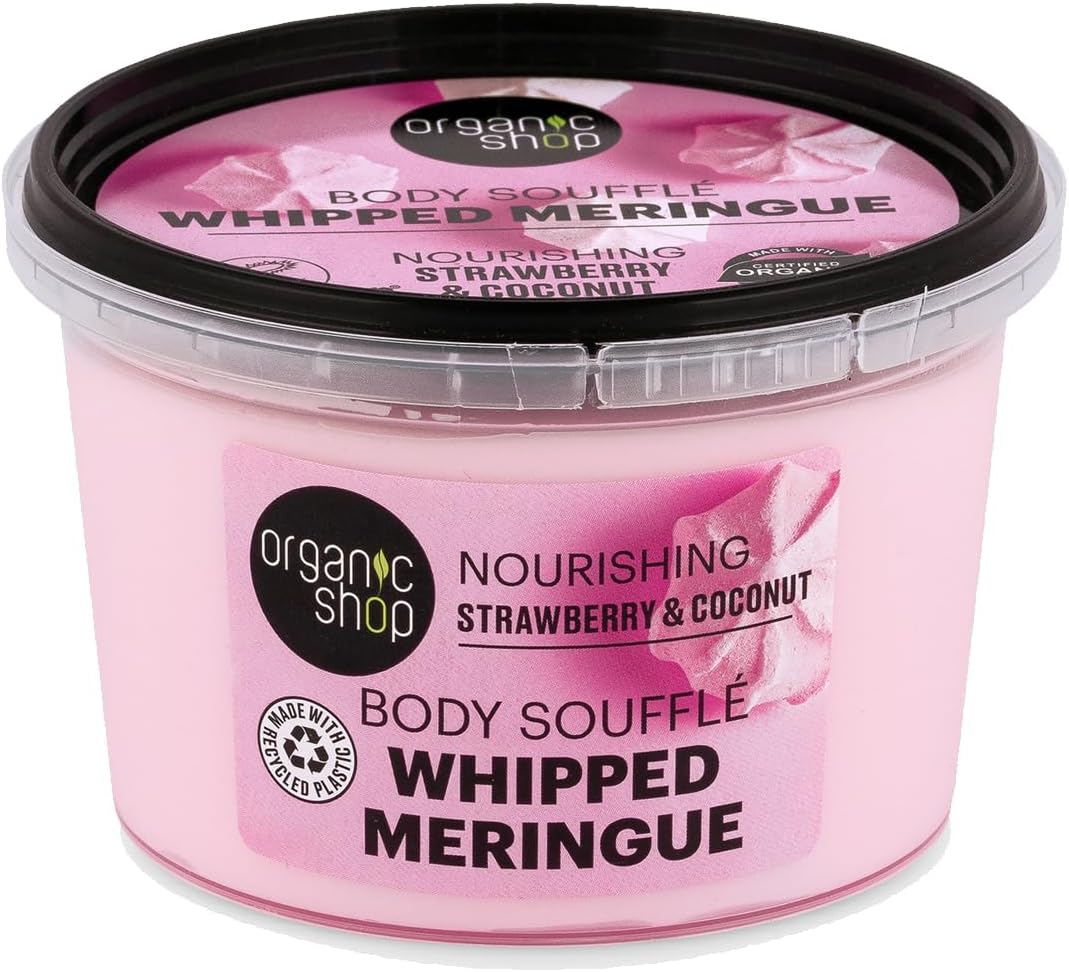 Organic Shop Body Souffle Whipped Meringue Nourishing Strawberry & Coconut, 250 ml