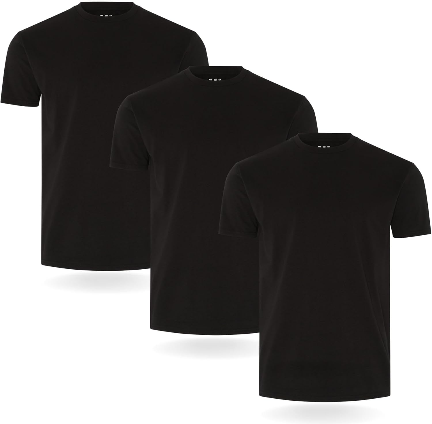 FM London 3/5-Pack Mens T Shirt - Premium Weight T-Shirts for Men with Lightly Fitted Design - Super Soft - Made with 100% Cotton - Stretch Fit for Any Occasion - Durable Comfort Fit