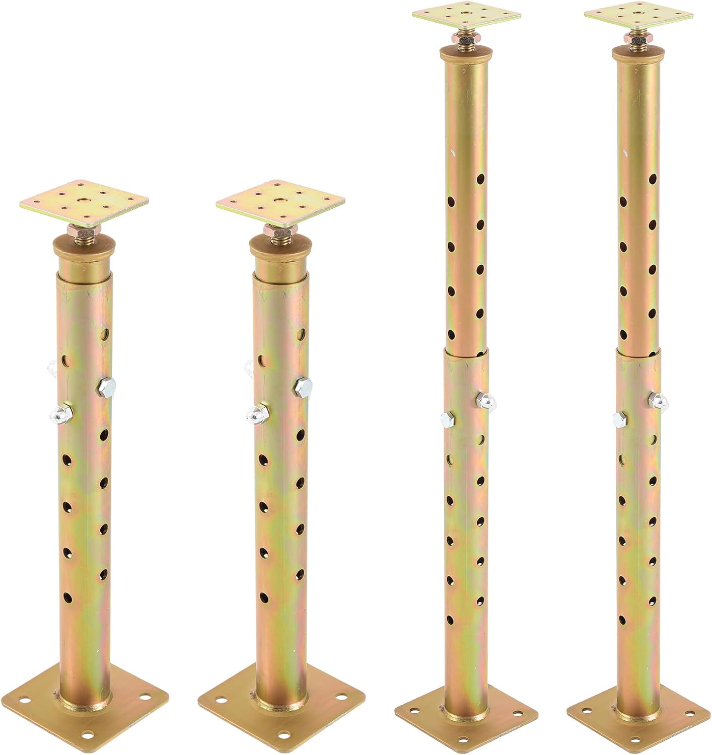 Threlaco 4 Pcs Adjustable Floor Jack House Floor Jacks Post Pole Galvanized House Jacks for Leveling Temporary Support Lifting Basement Joist Adjustment (High, 19.7-35.4 Inch)