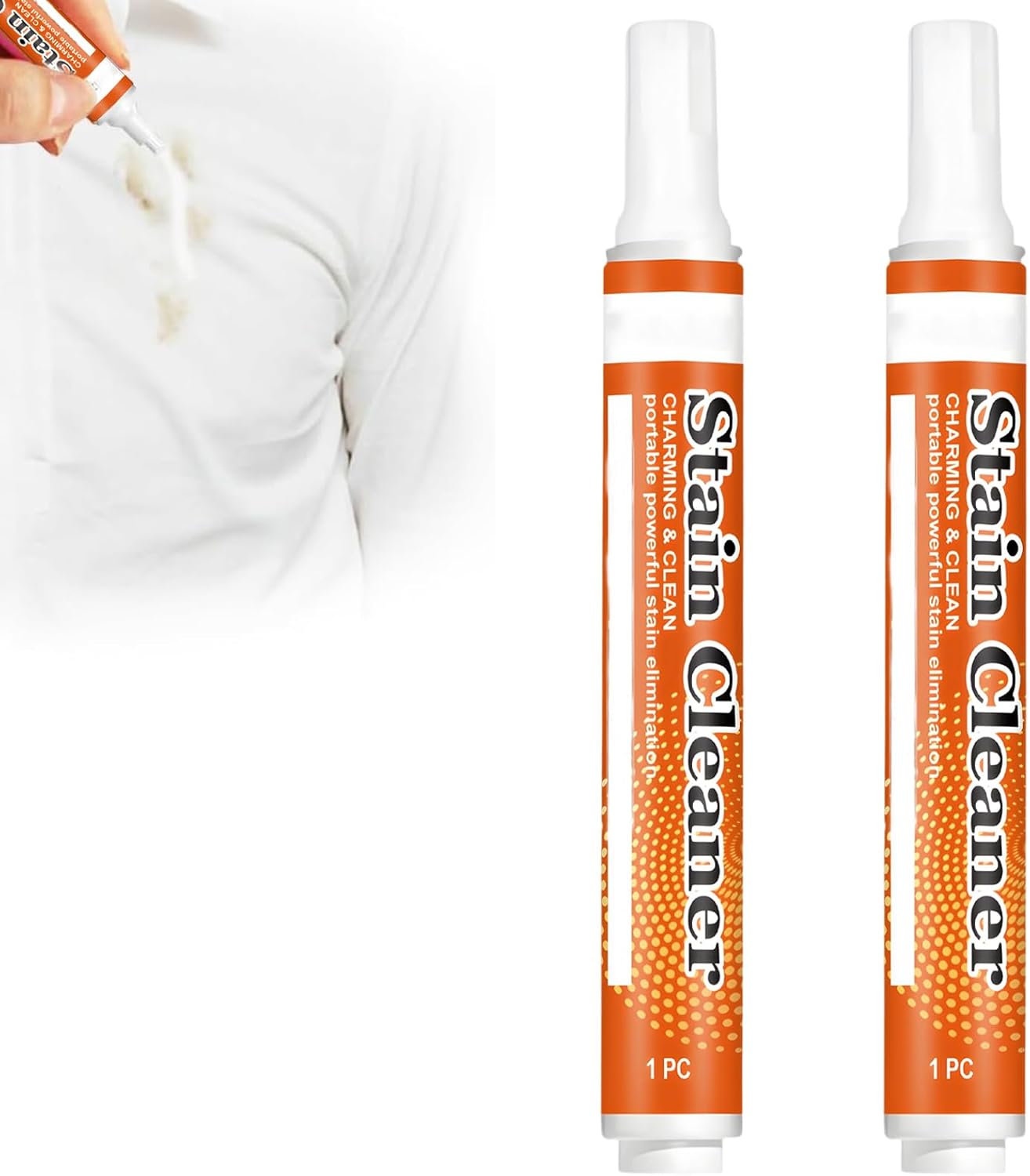 2pcs Stain Remover Pen, Stain Remover for Clothes, Instant To Go Stain Removal Pen for Quick Stain Removal, Portable and Compact Design for Travel, Work, School and Outdoor Activities