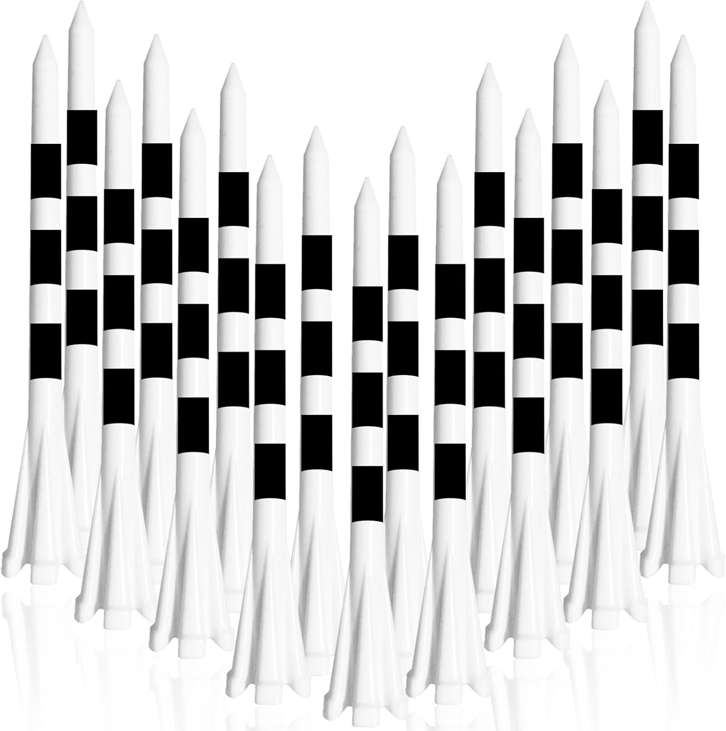 FINGER TEN Golf Tees Plastic Unbreakable 2 3/4 3 1/4 Inch Value 50 Count, 83mm 70mm Tee Durable Pro Upgrade Step Up Long Premium Color White Blue