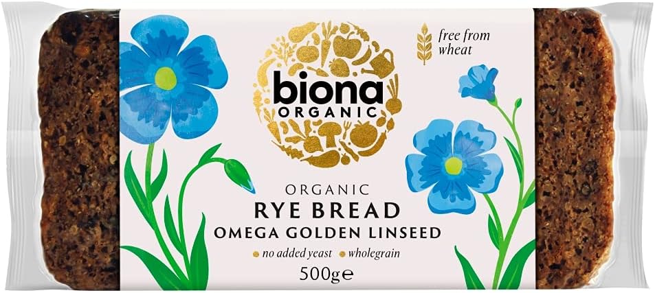 Biona Organic Rye Omega Golden Linseed Bread, 500g