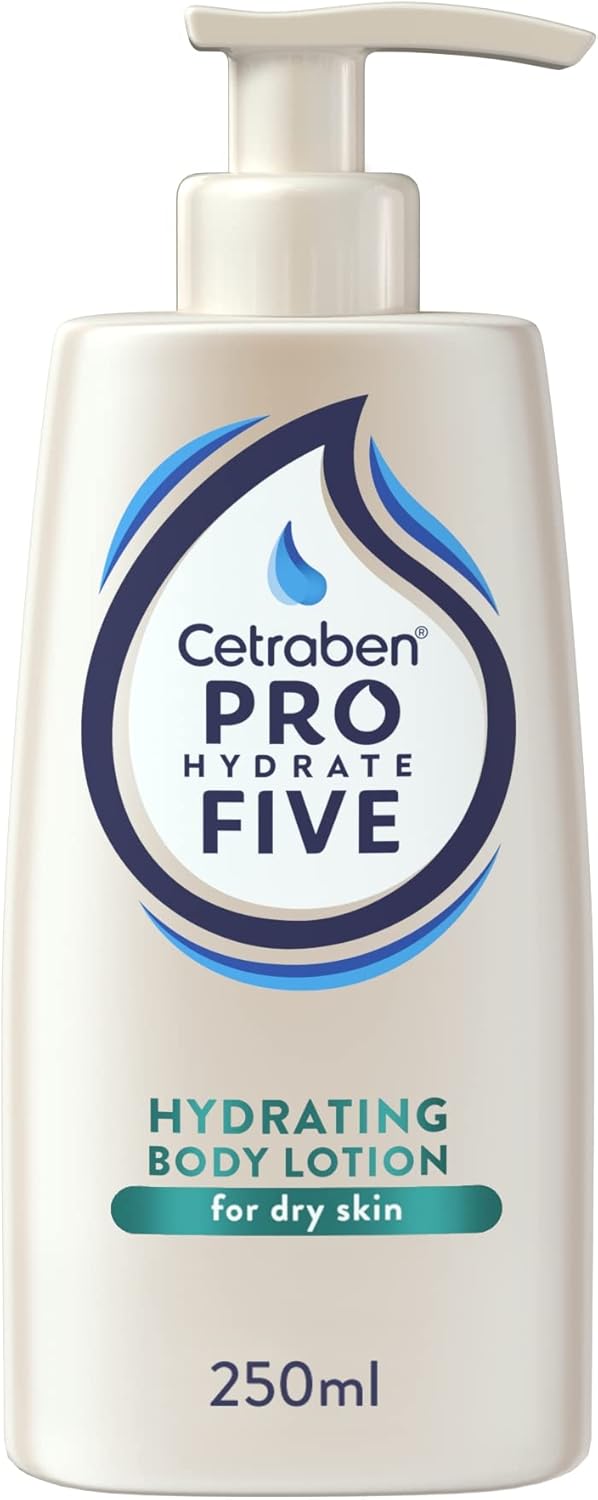 Cetraben Pro Hydrate Five Daily Body Moisturising Lotion 250 ml with Ceramides and Vitamin B5, Perfect for Dry Skin, Vegan Friendly, Cruelty Free