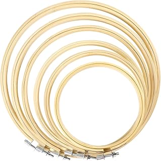 Caydo 6 Pieces Embroidery Hoop Set Circle Cross Stitch Hoop Ring 4 inch to 10 inch for Embroidery and Cross Stitch