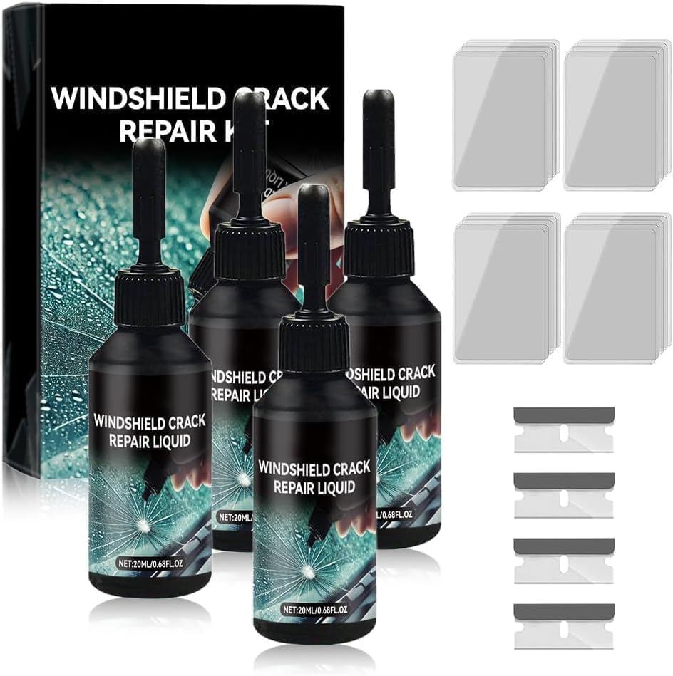 2025 Glass Crack Repair Kit, Advanced Automotive Windshield Crack Repair Fluid, Windshield Crack Repair Kit, for Automotive Windshield Tools, Quick Repair Windshield and Glass Repair Tools (2)