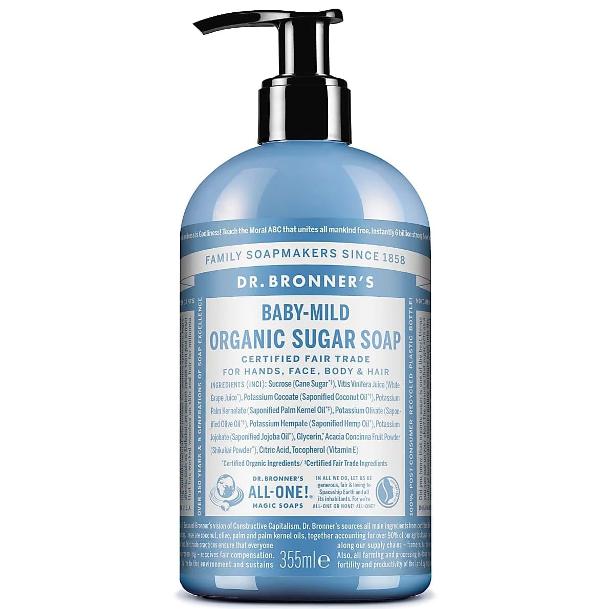 Dr. Bronner's - Organic Sugar Soap Baby Mild 355 ml Black