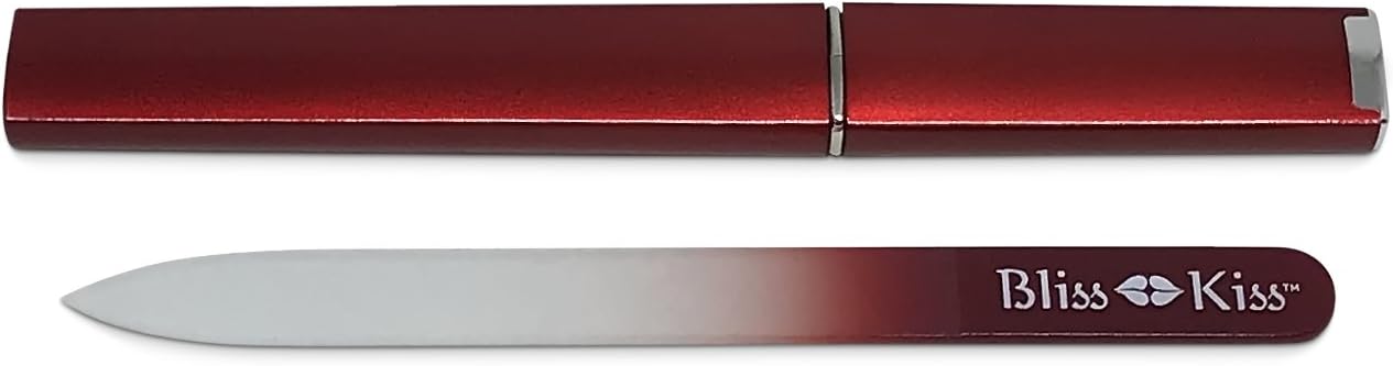 Bliss Kiss Simply Crystal Nail File - Large - Czech Glass - with case and Sleeve