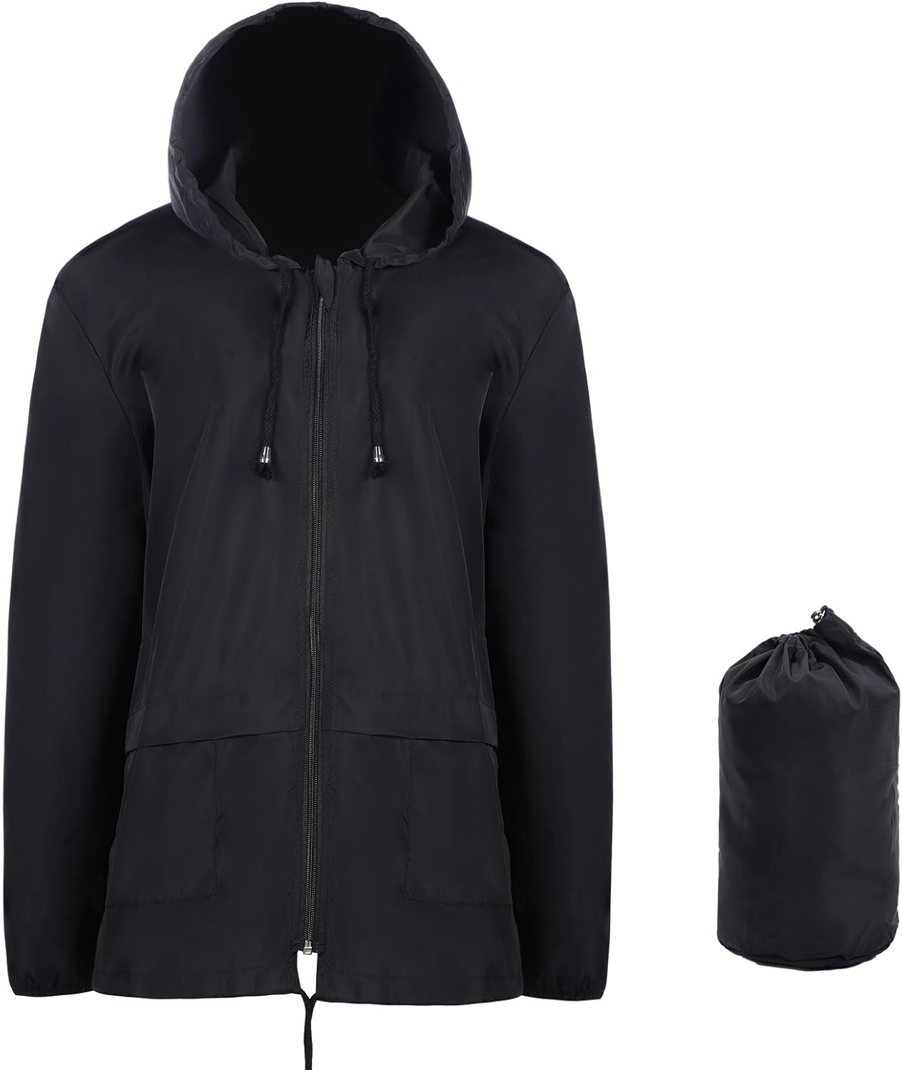 Lightweight Waterproof Jacket Women, Packable Raincoat Rain Jacket Hooded for Outdoor Hiking, Running, Cycling