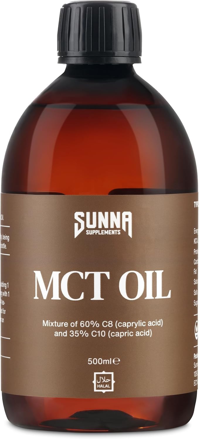 SUNNA SUPPLEMENTS MCT Oil 500ml – 100% Pure Coconut-Derived C8 & C10 – Supports Keto & Paleo – Supports Energy & Focus – Easy to Digest – Gut-Friendly – No Palm Oil – Vegan Friendly