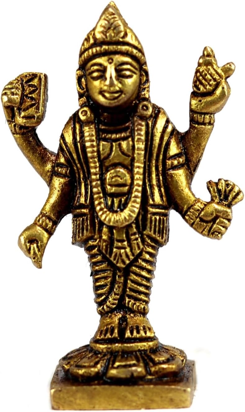 ASHIRWAD Brass Statue of Ayurveda God Dhanvantari Idol Murti Lord of Medicine (God Dhanvantri-4)