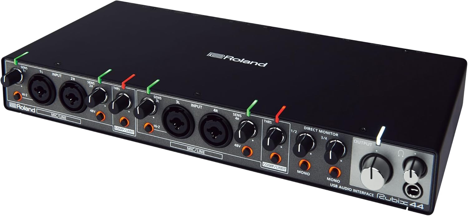 Roland Rubix44 4-In/4-Out USB Audio Interface | High-Resolution Audio | Record with Mics, Guitars, Keys & More | Compact & Durable Build | Compatible with Mac, PC & iPad | Expanded I/O Features