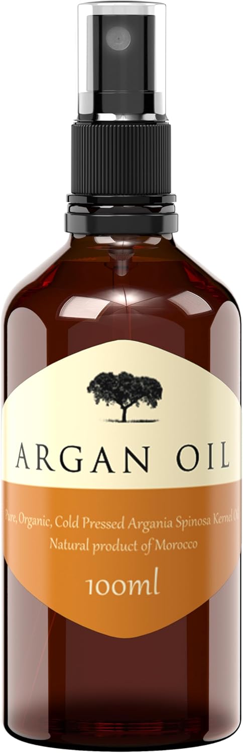 Truly Moroccan Pure Organic Argan Oil 100ml – Cold Pressed 100% Pure Argan Oil for Hair, Face, Body & Skin. Sourced and Bottled in Morocco (Pump Dispenser)