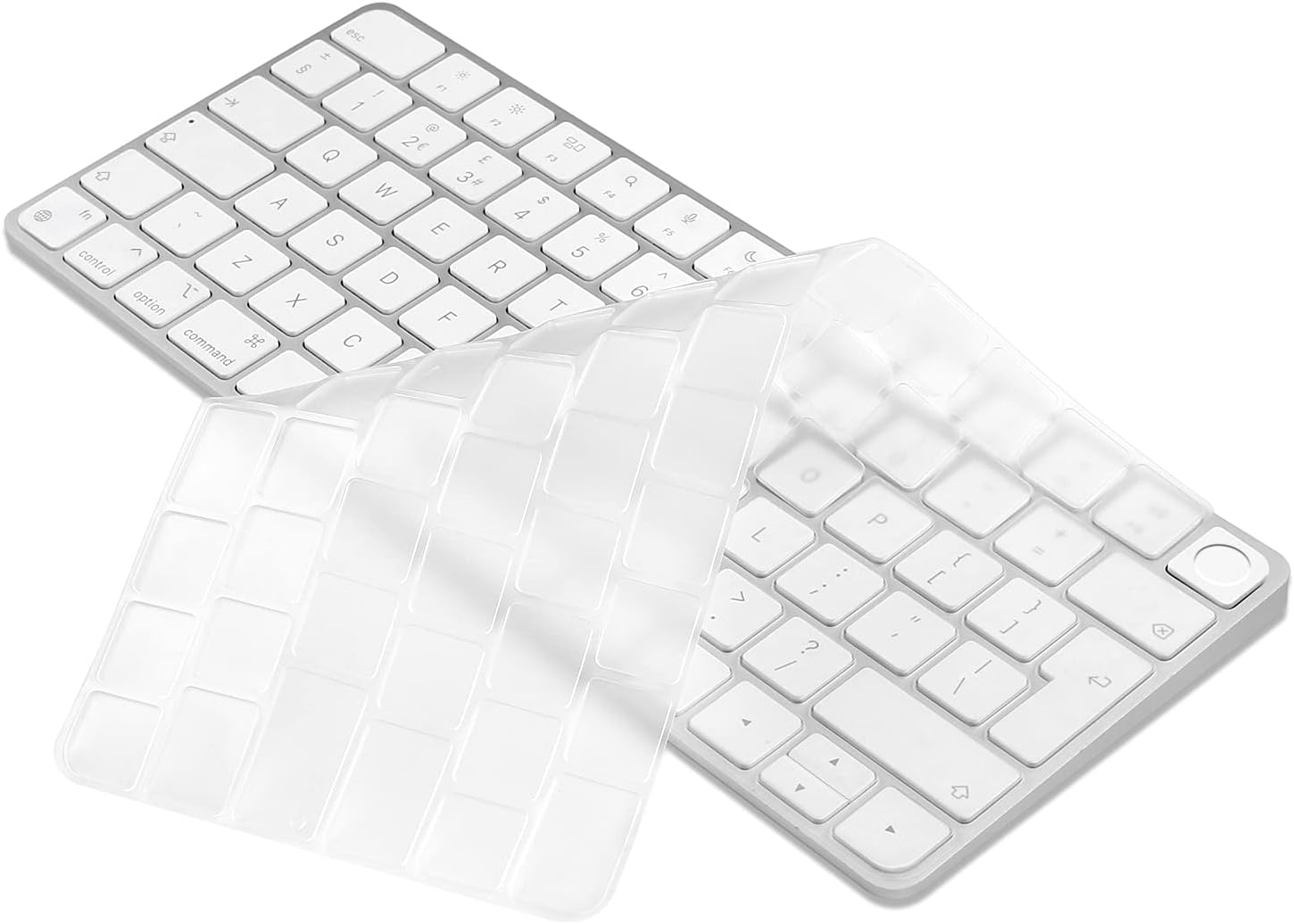 Keyboard Cover Skin for 24" iMac Magic Keyboard with Touch ID A2449 Lock Key A2450 M3 M1 Chip Released in 2023-2021 EU Layout TPU Protector Skin
