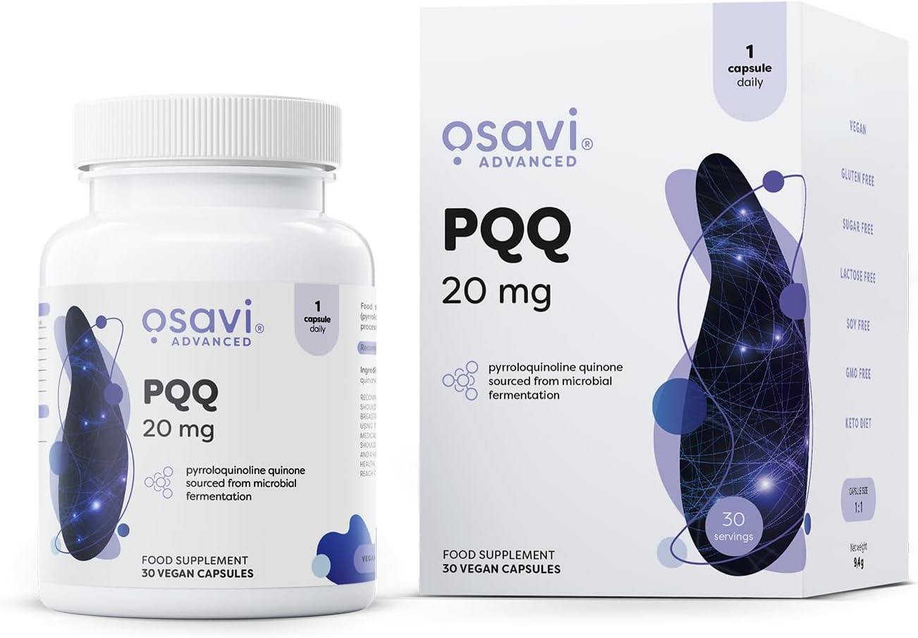 Osavi PQQ 20 mg – 30 Vegan Capsules | Microbially Fermented Pyrroloquinoline Quinone for Cellular Health Support
