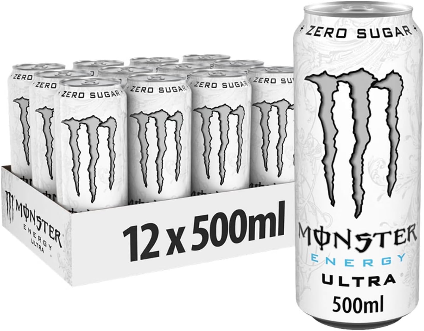 Monster Energy Drink Can - 500ml - Ultra White (12Pack)