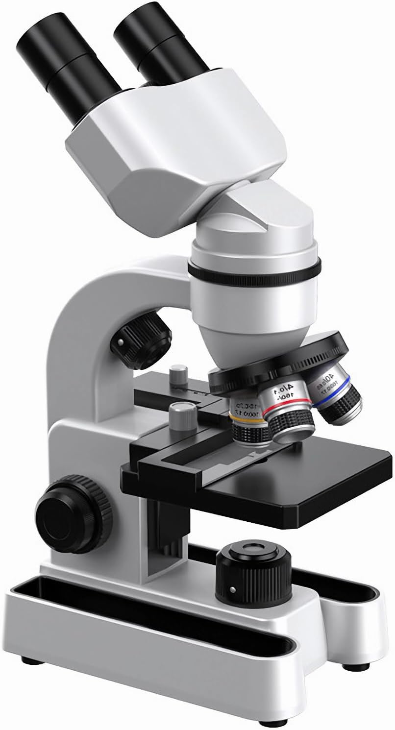 Microscope-Biological Educational Microscope for Students,with Phone Clip,Biological Specimen and Fill Light