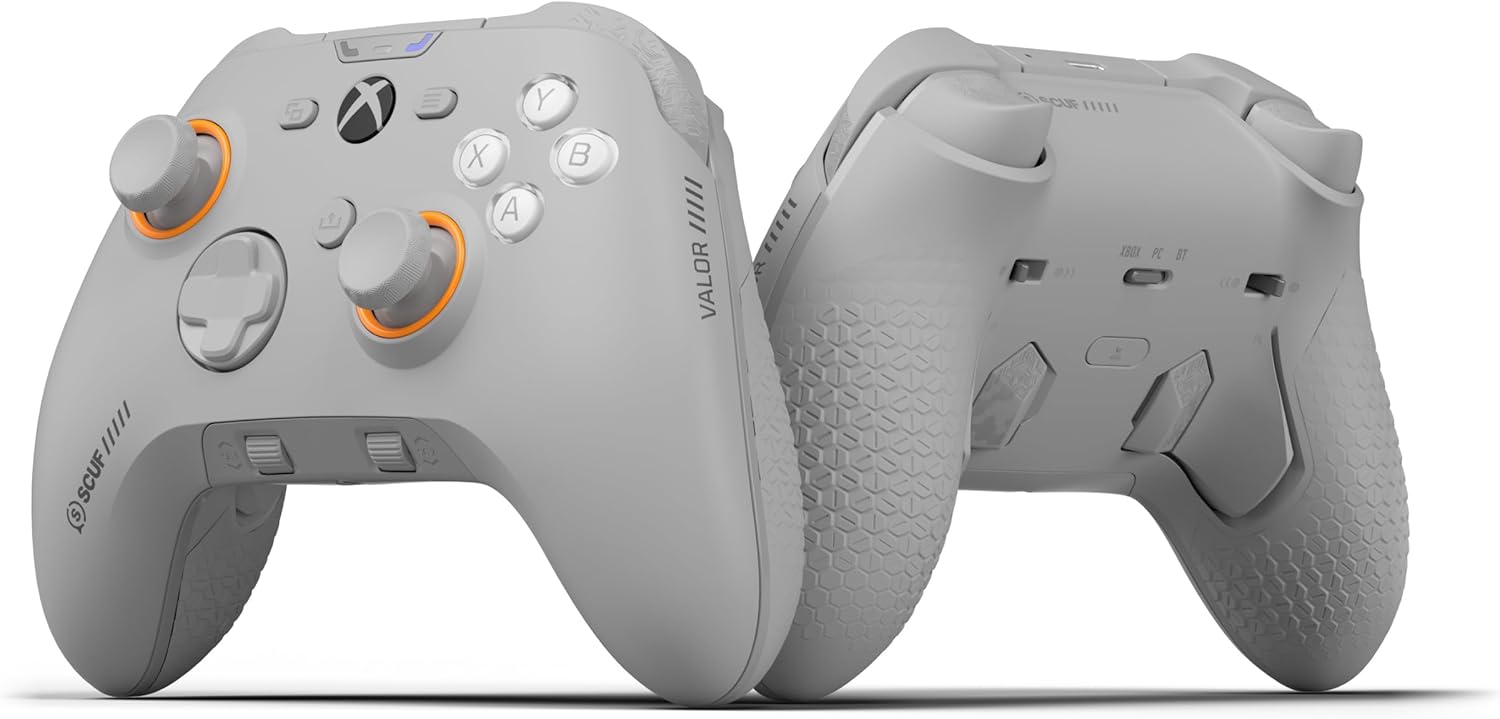 SCUF VALOR PRO Wireless Performance Xbox Controller – Customisable Back Paddles, Instant Triggers, Anti-Drift TMR Thumbsticks, Audio Controls, Xbox Series X|S, Xbox One, Windows PC – Light Grey