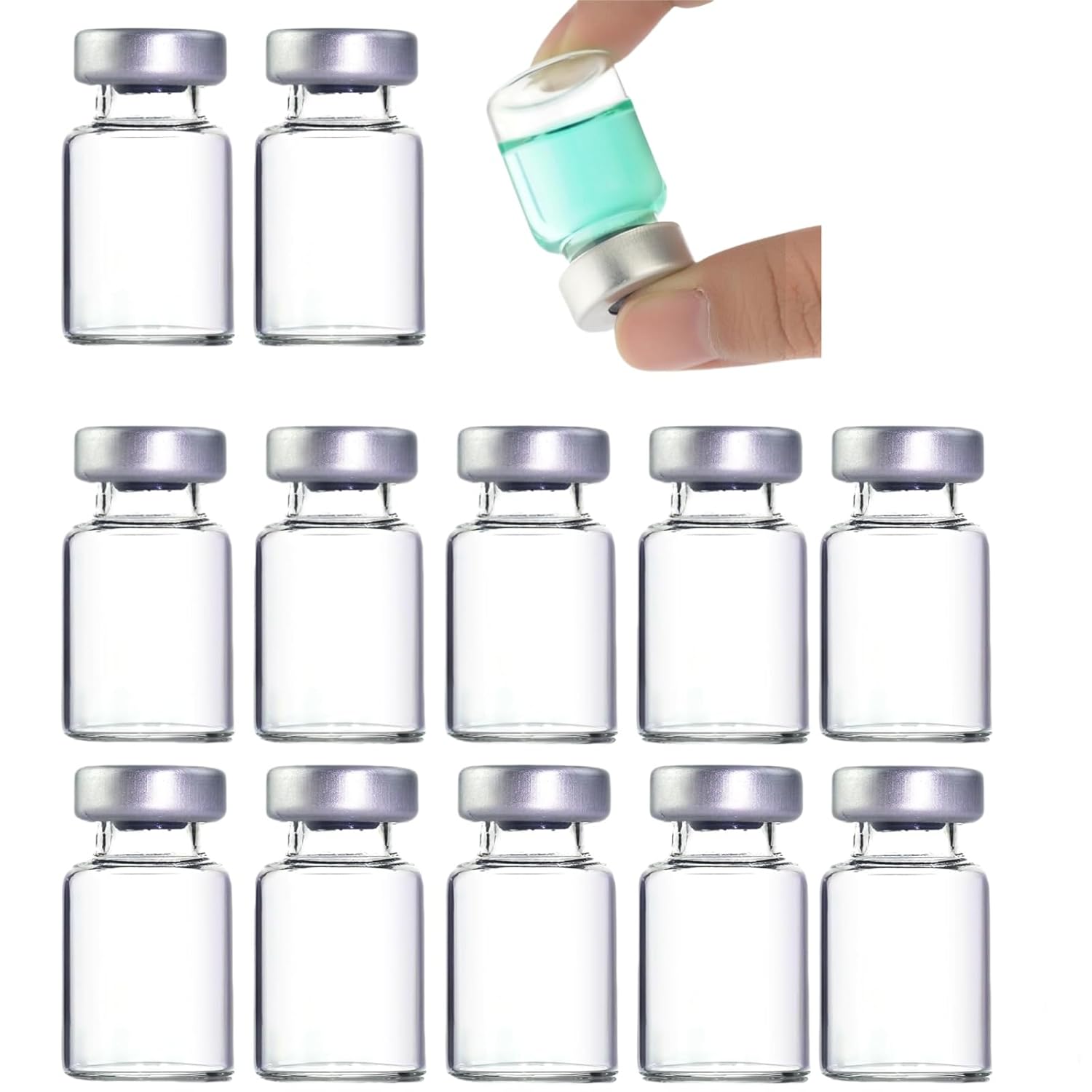3ml Snap Cap Vials 12-Piece Lightweight Clear Glass Sealed Sample Vials for Lab, Sample Storage & Scientific Use (3ml)