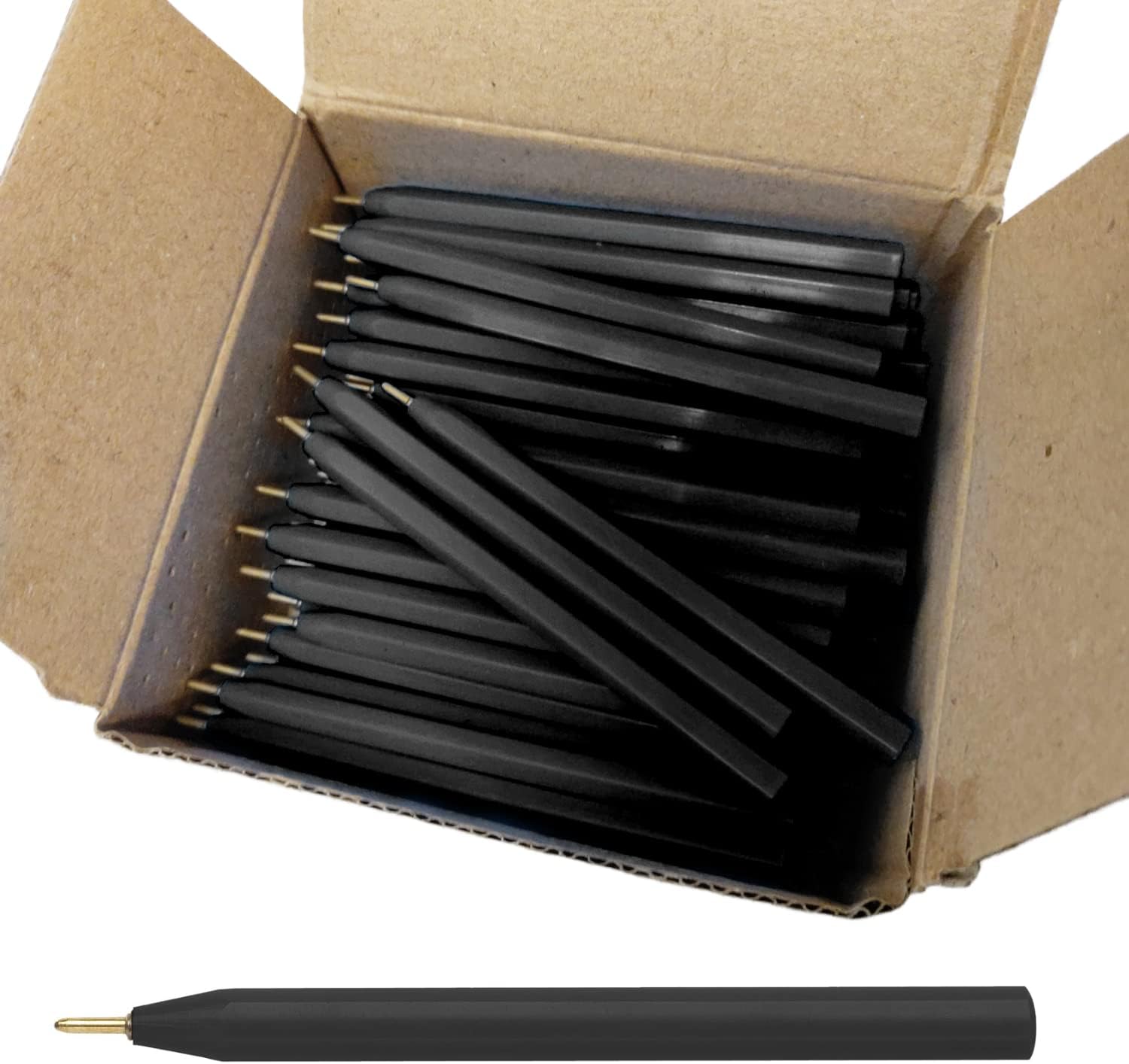 Essential Arts Black Jotta Pen for Golf, Bookies, Bingo, Office, Schools. Box 144 Half Size Ball Point with Black Ink Disposable Pens