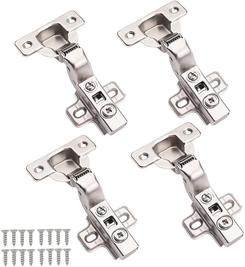 Probrico (2 Pair) Soft Close Cabinet Hinges, 110° Full Overlay Cupboard Wardrobe Doors Hing Steel, Full Overlay Mute Cabinet Hinge