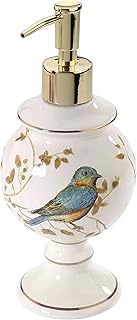 Avanti Linens - Lotion Pump/Soap Dispenser, Countertop Accessories, Nature Inspired Bathroom Decor (Gilded Birds Collection)