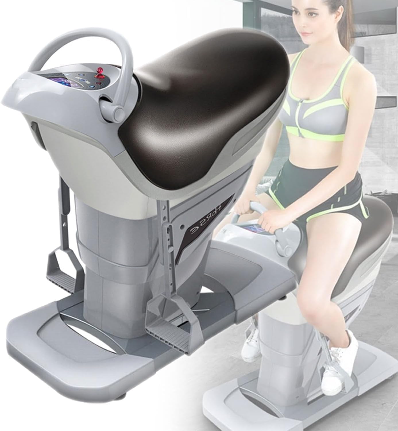 PHOLK Indoor Horse Riding Machine, Electric 3D Simulation Horse Riding Fitness Machine, 20 Speeds, One-touch LCD Display, Aerobic Fitness Equipment for Waist, Legs, Hips