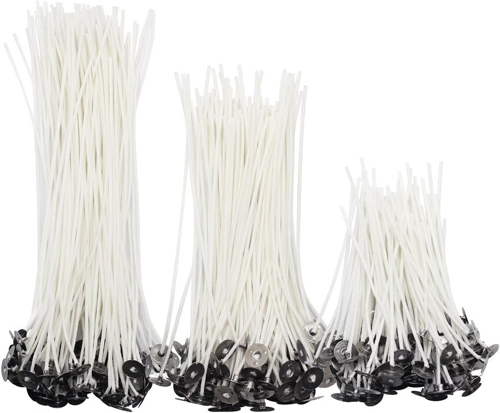 Hysagtek 300 Pcs Candle Wicks for Candle Making Cotton Wicks Candle Making Supplies Kit Candle Making Wicks Low Smoke Natural Cotton Candle Wicks DIY Accessories, 9cm/3.5in,15cm/6in and 20cm/8in Long