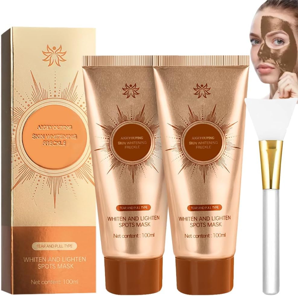 Onlimerr Herbal Spots Peel-Off Facial M-ask, Peel Off M-ask, 2PCS Onlimerr Facial M-ask, Parowu Peel off M-ask with Brush, No-Clean Tear-Off Peel off Face M-ask, Deep Nourishment & Pore Tightenin