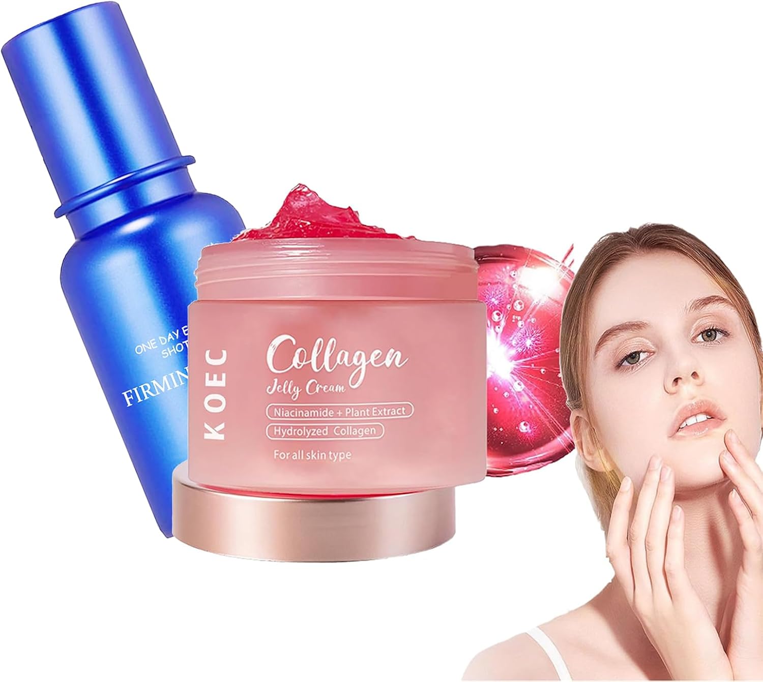 Skin Care Set Womens,Korean Skincare Gifts Set with Collagen Jelly Cream,Liquid Skin Booster Serum - Pore Care, Dead Skin Cells, Skin Texture,Korean Skin Care for Teenage Girls,Facial Kit