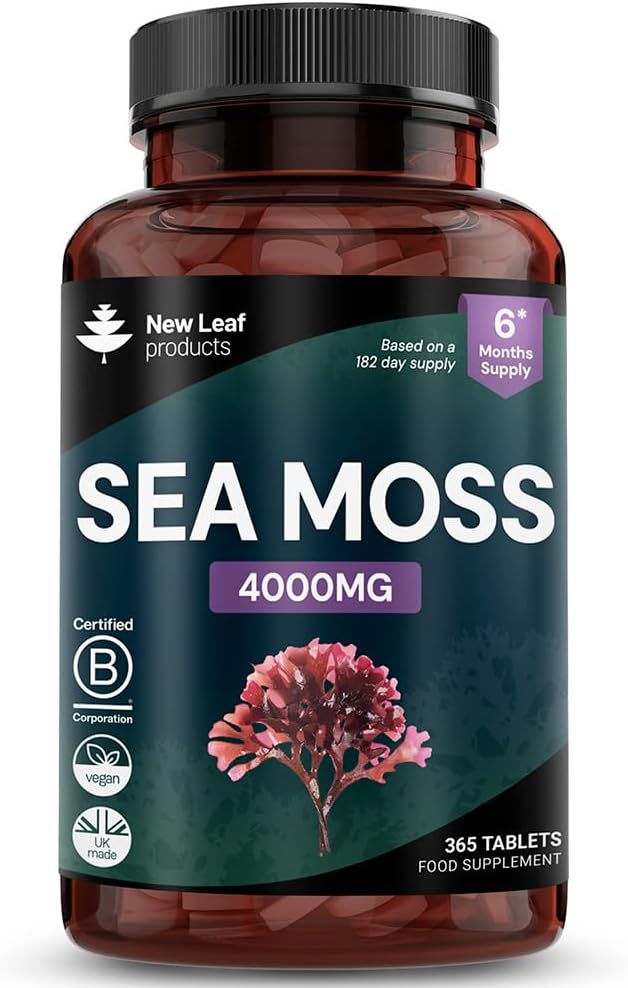 Sea Moss Tablets Extract High Strength 4000mg - Sea Moss Supplement 365 Tablets (not sea Moss Capsule) High Potency - UK Made - Vegan - Non GMO