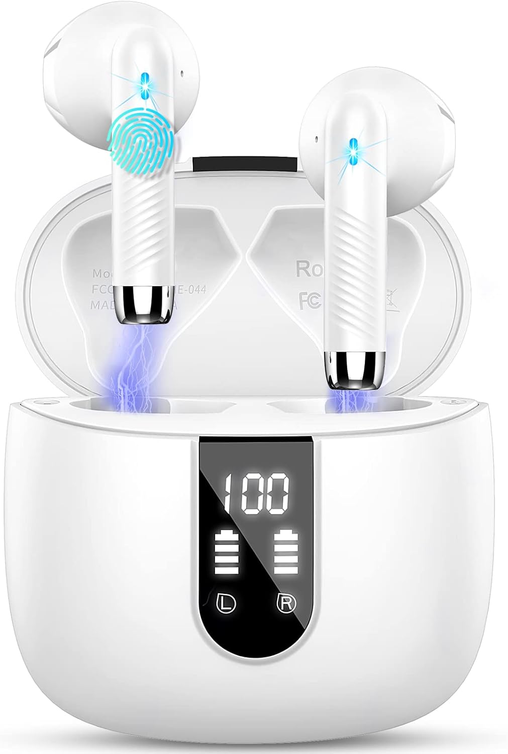 Wireless Earbuds, Bluetooth 5.4 Headphones NEW Wireless Headphones with 4 ENC Mic, 56H Bluetooth Earphones in Ear Noise Cancelling Deep Bass, Mini Ear Buds Bluetooth Earbuds IP7 Waterproof LED Display